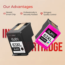 63XL Ink Cartridge Combo Pack Replacement for HP 63 Ink 63XL Ink Cartridges Black and Color for OfficeJet 3830 4650 5255 5258 4655 4652 3833 Envy 4520 4512 DeskJet 1112 3630 (1 Black,1 Tri-Color)