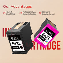 64XL Black & Tri-Color Ink Cartridge High-Yield for HP Ink 64 XL for HP 64XL Ink Cartridge Combo Pack HP64 Work with Printer Envy Photo 7855 7858 7155 7158 7900 7800 6255 6258 Tango X Terra (2 Pack)