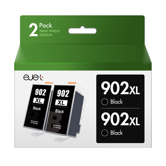 902XL Black Ink Cartridge Combo Pack Replacements for HP Ink 902XL Black 902 Ink Cartridges for HP Printers OfficeJet Pro 6968 6978 6958 6962 6954 6960 6970 6979 6950 Printer Tray (2 Black)