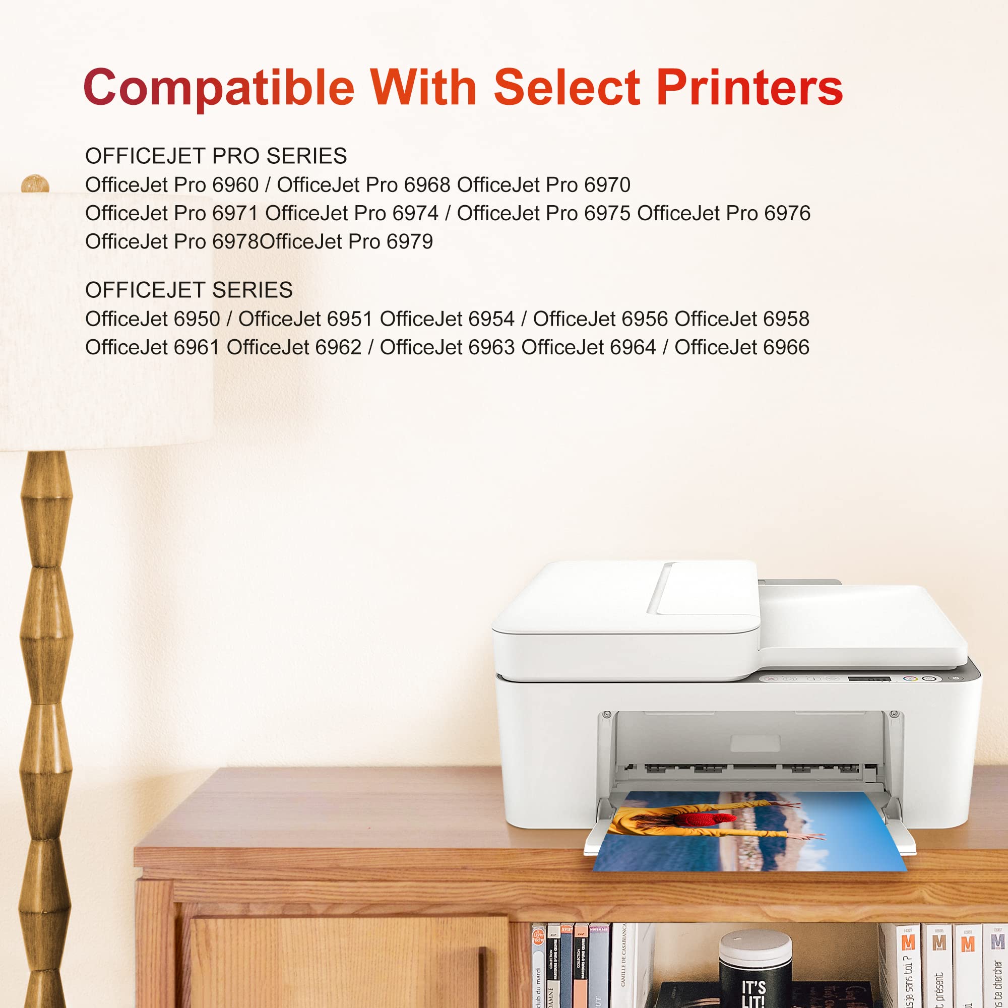 4Pk Compatible Ink Cartridge Set for HP 902 OfficeJet 6950 6951 6954 5958  6962
